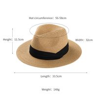 British Style Top Hat Men Panama Straw Hat Women Foldable Sun-shade Beach Hat main image 4