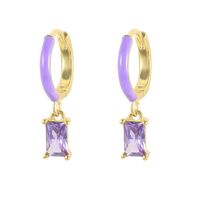 Epoxy Diamond Eardrop Earring Fashion Colorful Ear Clips sku image 5