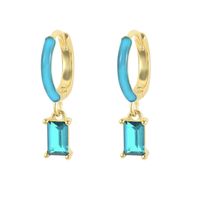 Epoxy Diamond Eardrop Earring Fashion Colorful Ear Clips sku image 3