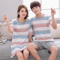 Cute Casual Style Short Sleeves Round Collar Polyester Lover’s Clothes Pajamas main image 1