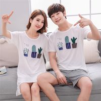 Cute Casual Style Short Sleeves Round Collar Polyester Lover’s Clothes Pajamas main image 2