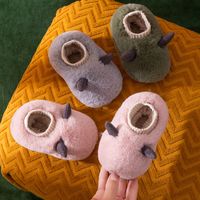 Cute Warm Soft Bottom Horn Shape Cotton Plush Tpr Sole Children's Slippers main image 1