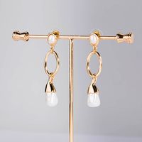 Wholesale Jewelry 1 Pair Vintage Style Geometric Alloy Artificial Pearls Earrings main image 2