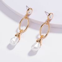 Wholesale Jewelry 1 Pair Vintage Style Geometric Alloy Artificial Pearls Earrings main image 4