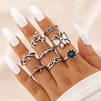 Women's Retro Leaves Butterfly Alloy Ring main image 1