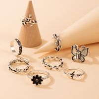 Women's Retro Leaves Butterfly Alloy Ring main image 2
