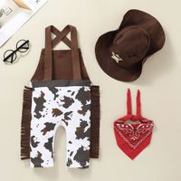 Boy Baby Dick And Cowboy Jumpsuit Hat Three-piece Set main image 3