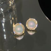 Luxury Alloy Hemispherical Earrings Banquet Diamond Rhinestone Stud Earrings As Shown In The Picture main image 3