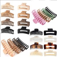 Solid Color Frosted Rectangular Ps Material Hair Clip main image 1