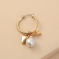 Wholesale Jewelry 1 Pair Elegant Leaves Alloy Artificial Pearls Earrings main image 6