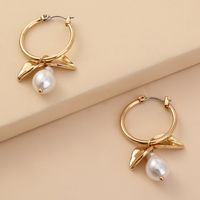 Wholesale Jewelry 1 Pair Elegant Leaves Alloy Artificial Pearls Earrings main image 8