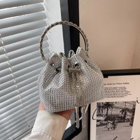 2022 New Fashion Rhinestone-encrusted Chain Portable Small Bucket Bag main image 2