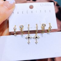 Yakemiyou Fashion Geometric Copper Inlaid Zircon Artificial Gemstones Earrings sku image 2