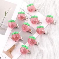 10-piece Set Pink Knitted Barrettes Sweet Peach Shaped Hair Clip Hair Accessories main image 4