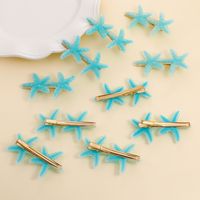 10-piece Set Candy Color Blue Starfish Barrettes Hair Clip Hair Accessories main image 3