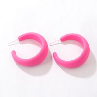 Fashion Retro Solid Color Acrylic Rubber Geometric C- Shaped Hoop Earrings main image 8