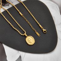 New Retro Style Sunflower Titanium Steel Gold Plated Sweater Chain Necklace main image 3