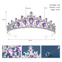 New Style Retro Wedding Alloy Crown Hair Accessories Red Rhinestone Bridal Crown sku image 2