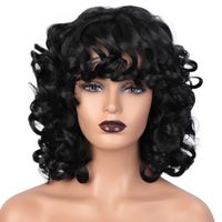 Women's Wig Short Black Curly Hair High-temperature Fiber Chemical Wigs sku image 1