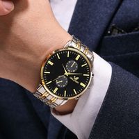 Fashion Gold Stainless Steel Belt Men's Business Quartz Watch main image 6