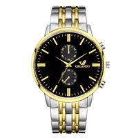 Fashion Gold Stainless Steel Belt Men's Business Quartz Watch main image 4