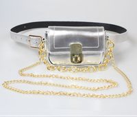 Women's Accessories Metal Thick Chain Decoration Crossbody Waist Bag Belt sku image 3