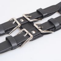 2022 New Women's Elastic Skirt Decorative Double Row Wide Belt Black main image 2