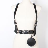 Black Strap Waist Decoration Women's Fashion Backpack Strap  Gothic Vest sku image 1