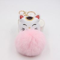 Cute Style Cartoon Cat Fur Ball Bag Pendant Accessories Keychain main image 3