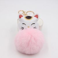 Style Mignon Dessin Animé Chat Fourrure Balle Sac Pendentif Accessoires main image 3