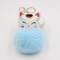 Cute Style Cartoon Cat Fur Ball Bag Pendant Accessories Keychain sku image 7
