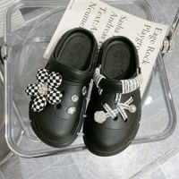 Diy Detachable Checked Cloth Flower Ornaments Pearl Rhinestones New Coros Shoes Accessories main image 5