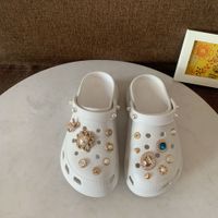 New Hole Shoes Diy Decorative Buckle Gold Sunflower Removable Shoe Ornament Shoe Buckle Accessories main image 1