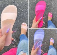 Leisure Color Blocking Pattern Solid Color Leisure One-shaped Summer  Flat Heel Flat Shoes main image 4