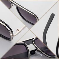 2022 New Fashion Retro Square Full Metal Frame Men's Sunglasses Wholesale main image 5