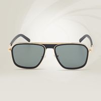 2022 New Fashion Retro Square Full Metal Frame Men's Sunglasses Wholesale main image 2
