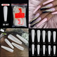 Français Pointu Nail Complet Autocollant Semi-nail Collant Ballet Nail Transparent Faux Ongle main image 4