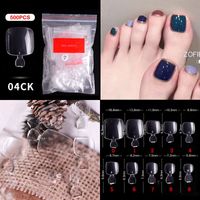 Français Pointu Nail Complet Autocollant Semi-nail Collant Ballet Nail Transparent Faux Ongle sku image 36