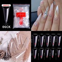 Français Pointu Nail Complet Autocollant Semi-nail Collant Ballet Nail Transparent Faux Ongle sku image 38