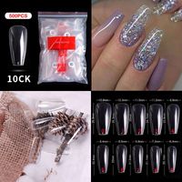 Français Pointu Nail Complet Autocollant Semi-nail Collant Ballet Nail Transparent Faux Ongle sku image 59