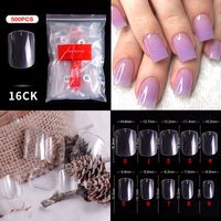 Français Pointu Nail Complet Autocollant Semi-nail Collant Ballet Nail Transparent Faux Ongle sku image 43