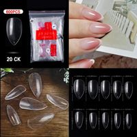 Français Pointu Nail Complet Autocollant Semi-nail Collant Ballet Nail Transparent Faux Ongle sku image 56