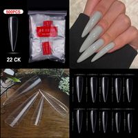 Français Pointu Nail Complet Autocollant Semi-nail Collant Ballet Nail Transparent Faux Ongle sku image 62