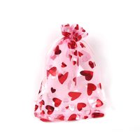 Mignon Romantique Coeur Forme Organza La Saint-Valentin Sacs D'emballage Bijoux main image 3