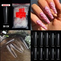 Français Pointu Nail Complet Autocollant Semi-nail Collant Ballet Nail Transparent Faux Ongle sku image 65