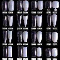 Français Pointu Nail Complet Autocollant Semi-nail Collant Ballet Nail Transparent Faux Ongle main image 3