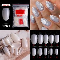 Français Pointu Nail Complet Autocollant Semi-nail Collant Ballet Nail Transparent Faux Ongle sku image 18