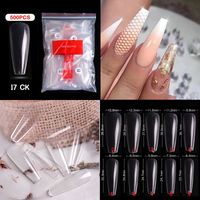 Français Pointu Nail Complet Autocollant Semi-nail Collant Ballet Nail Transparent Faux Ongle sku image 44