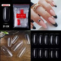 Français Pointu Nail Complet Autocollant Semi-nail Collant Ballet Nail Transparent Faux Ongle sku image 47