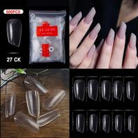 Français Pointu Nail Complet Autocollant Semi-nail Collant Ballet Nail Transparent Faux Ongle sku image 52